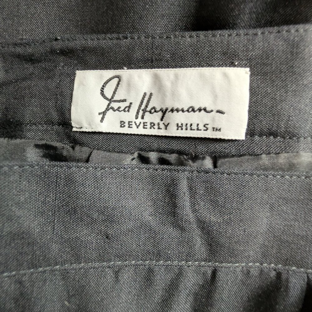 Fred Hayman Beverly Hills Black Silk Short Pencil Shirt Women's Size S Lined Zip - Picture 3 of 4